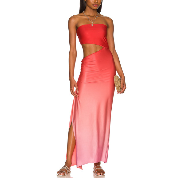 Agua Bendita Revolve 'Gwen' Red Back Cut Out Dress Size XS - Picture 1 of 5